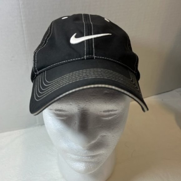 Black w/White Trim Logo NIKEGOLF Cap Hat Adjustable - Picture 4 of 11